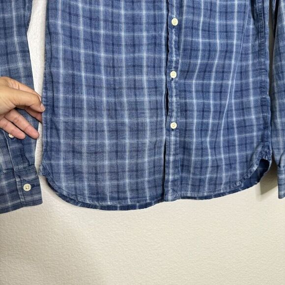 Lucky Brand Shirt Mens Small Plaid California Fit Blue Handcrafted Button Down - Picture 8 of 11